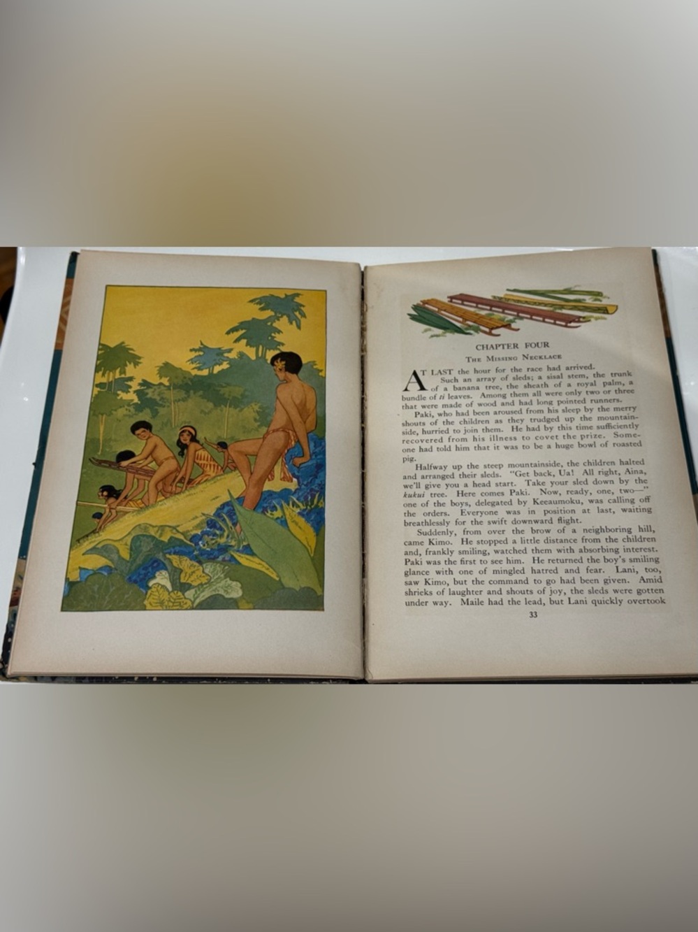 Vintage 1928 KIMO by Alice Cooper Bailey, Hawaii color illustrations HC book - Picture 11 of 16
